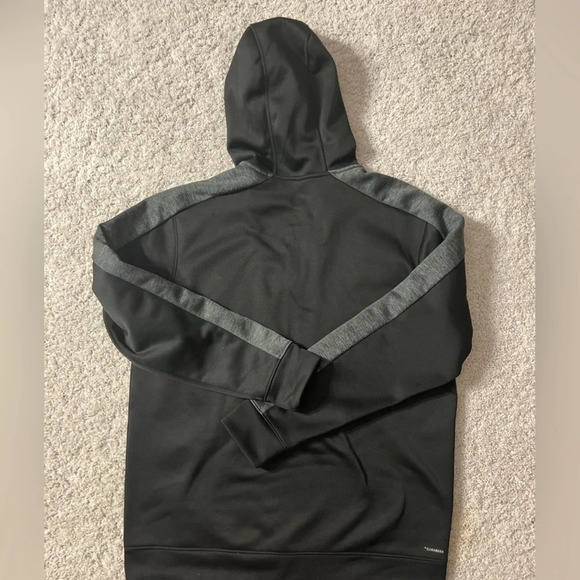 Adidas Climawarm mens warm athletic hoodie zip up black gray size Large - Picture 5 of 9